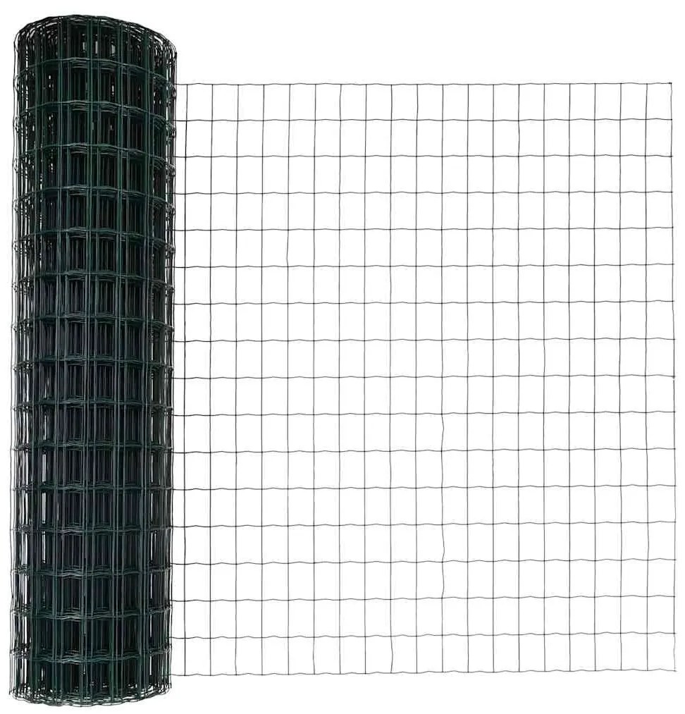 vidaXL Φράχτης με Στήλες. Πράσινο 1.2 x 25 m Ατσάλι