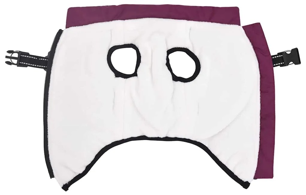 vidaXL Μπουφάν Σκύλου με ιμάντα Μοβ S Φλις και Πολυεστέρας