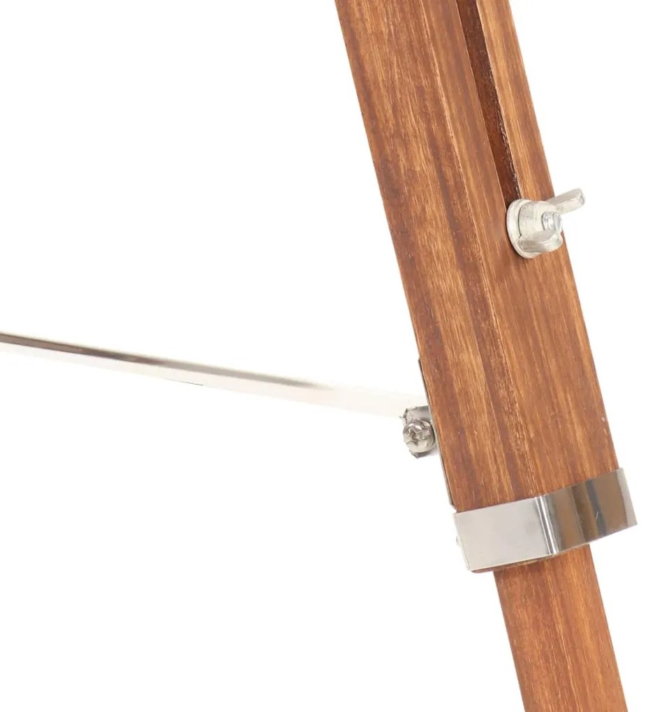 vidaXL Φωτιστικό Δαπέδου με Τρίποδο Καφέ Μελί/Γκρι 141 εκ. Ξύλο Teak