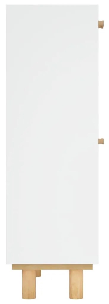 vidaXL Παπουτσοθήκη Λευκή 52x25x80 εκ Επεξεργασμένο Ξύλο&Φυσικό Ρατάν