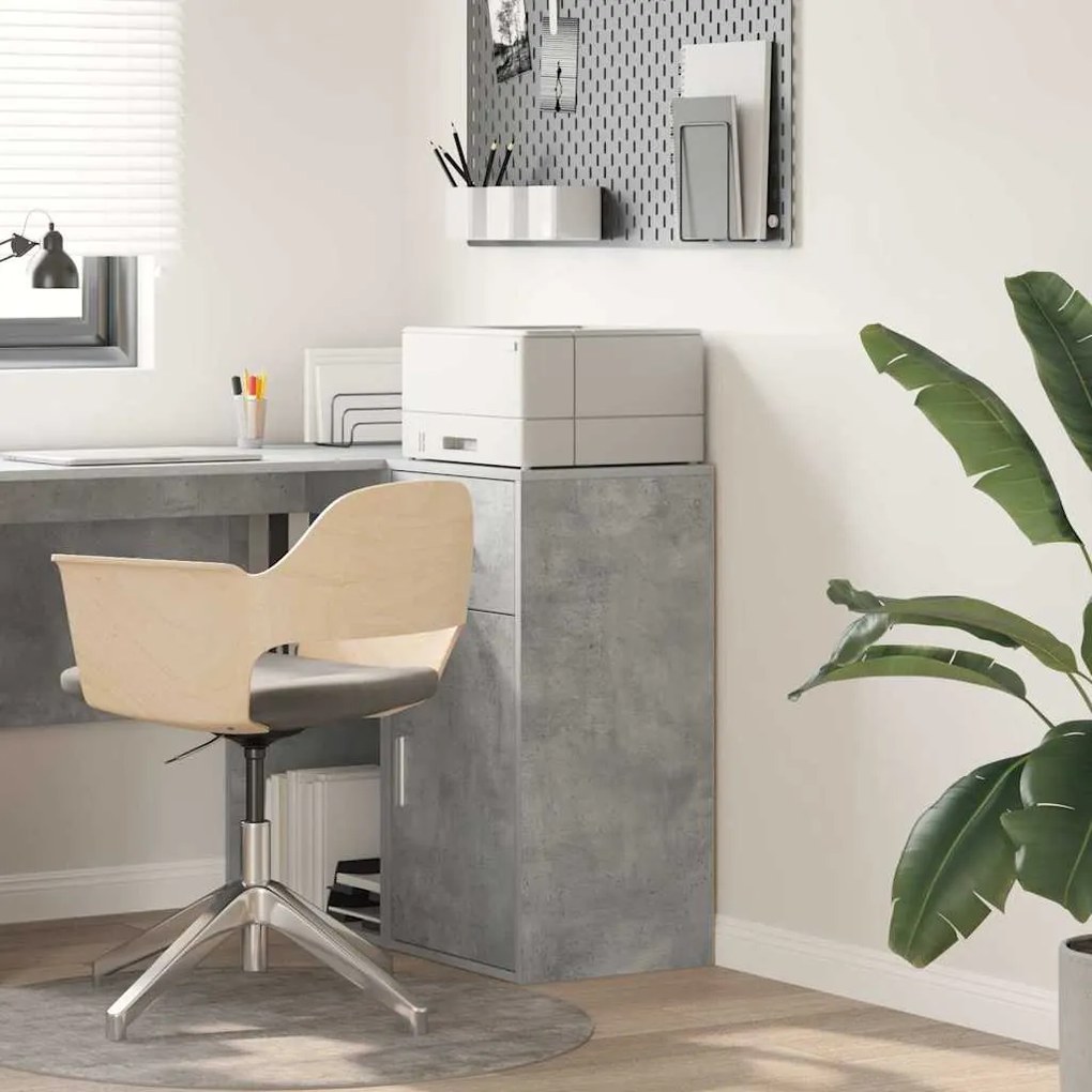 vidaXL Πλαϊνό γραφείο με συρτάρι Γκρι σκυροδέματος 38 x 34,5 x 75 εκ