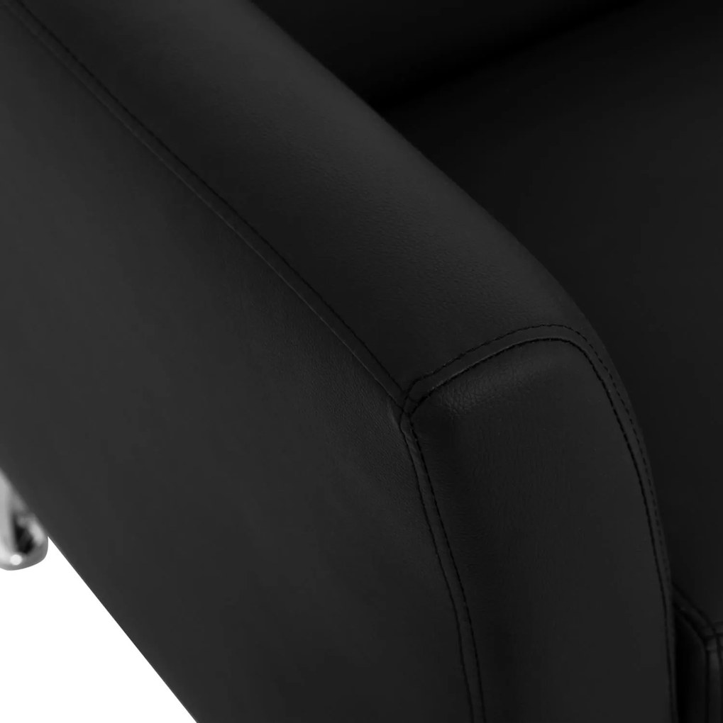 Καναπές Τριθέσιος KIANA με PU Μαύρο 180x75x71 εκ. 180x75x71 εκ.