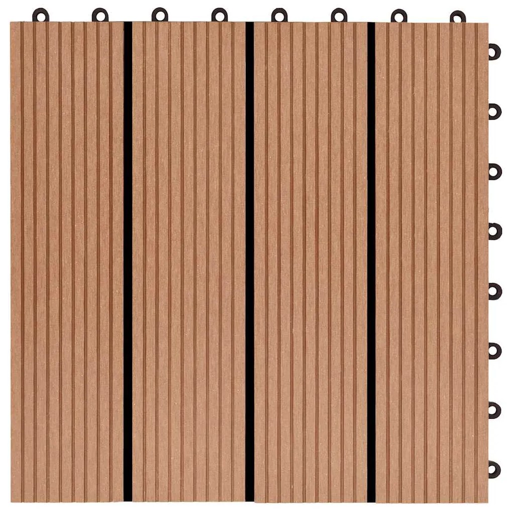 vidaXL Πλακάκια Deck 11 τεμ. Χρώμα Teak 30 x 30 εκ. 1 μ² από WPC