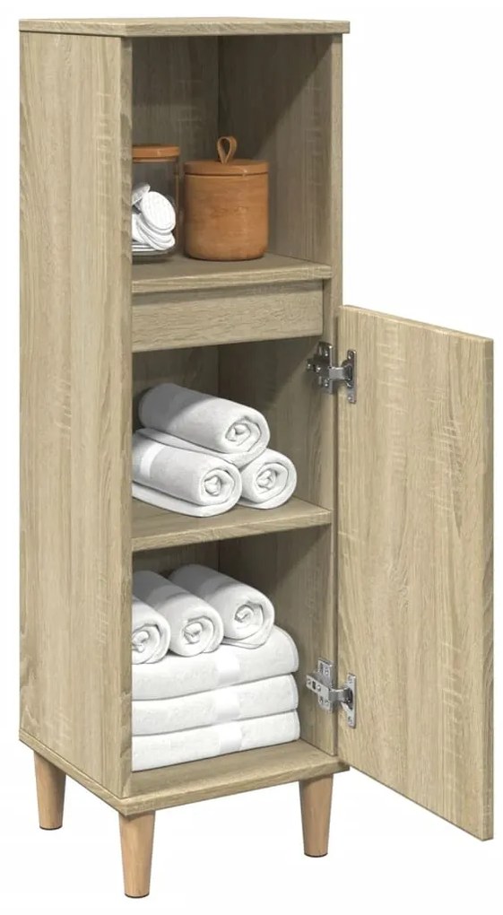 vidaXL Ντουλάπι Μπάνιου Sonoma Δρυς 30x30x100 εκ. Επεξεργασμένο Ξύλο