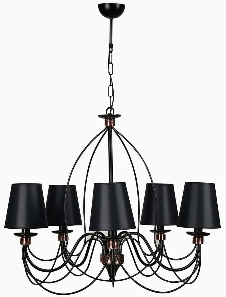Φωτιστικό Οροφής - Πολυέλαιος Berfin 846STL1442 Φ60x90cm 5xE14 40W Black Opviq