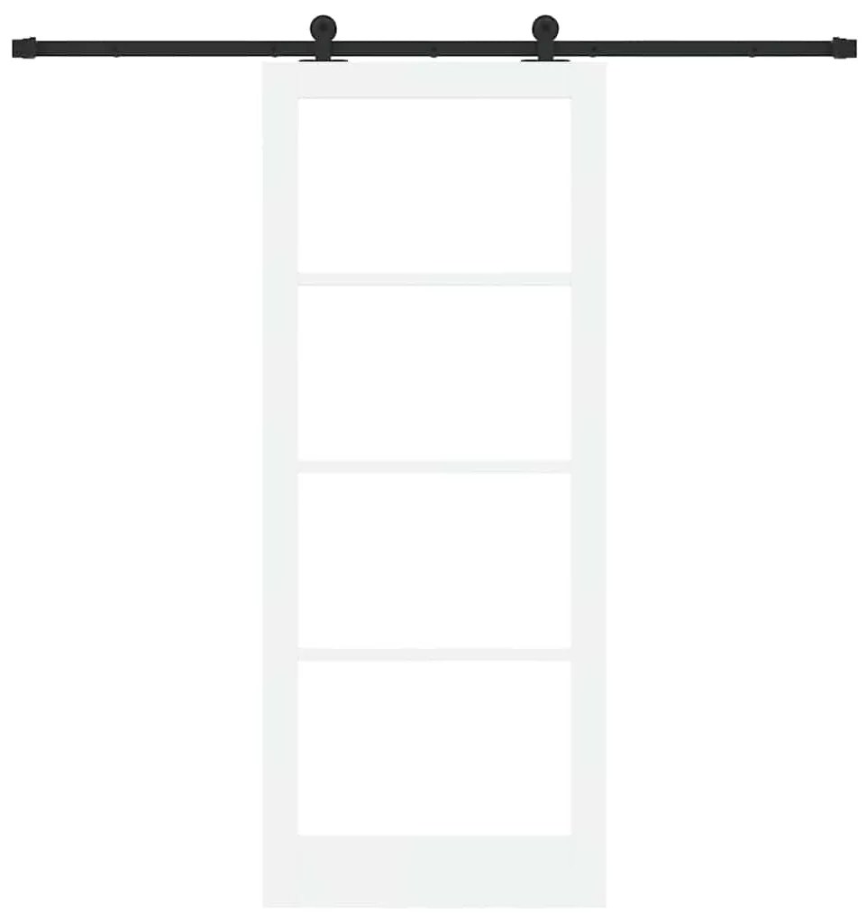 vidaXL Συρόμενη Πόρτα Χειροκίνητος Λευκό 86 x 211 cm Ξύλο και μέταλλο