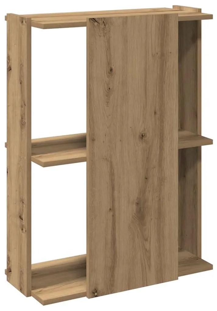 Βιβλιοθήκη 3 επιπέδων Δρυς τεχνίτης 60x30x80 cm - Καφέ