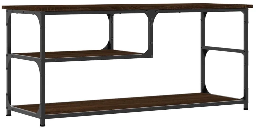 vidaXL Έπιπλο Τηλεόρασης Καφέ Δρυς 103x38x46,5 εκ Επεξ. Ξύλο &amp; Ατσάλι