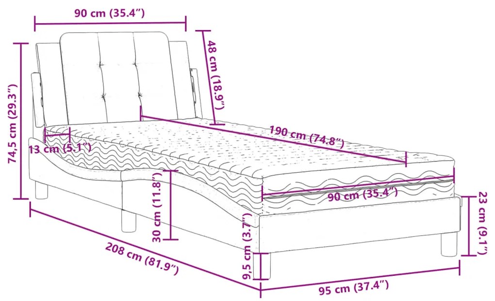 ΚΡΕΒΑΤΙ ΜΕ ΣΤΡΩΜΑ ΜΑΥΡΟ/ΛΕΥΚΟ 90X190 ΕΚ. ΑΠΟ ΣΥΝΘΕΤΙΚΟ ΔΕΡΜΑ 3208837