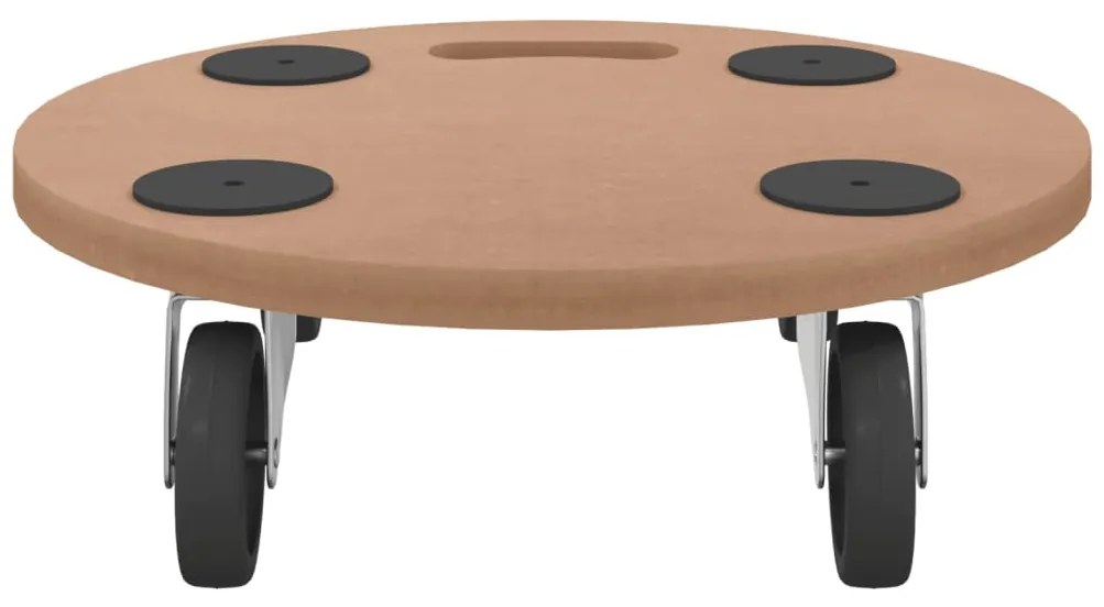 vidaXL Τρέιλερ Μεταφοράς Αντικειμένων 6 Τεμ. Στρογγυλά από Επεξ. Ξύλο