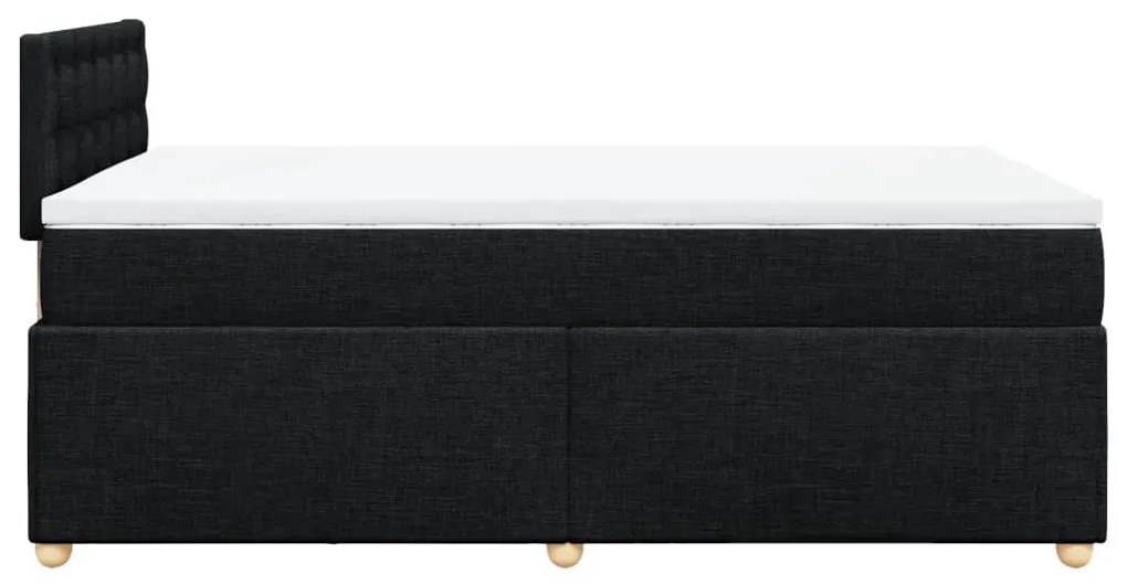 vidaXL Κρεβάτι Boxspring με Στρώμα Μαύρο 120x200 εκ. Υφασμάτινο