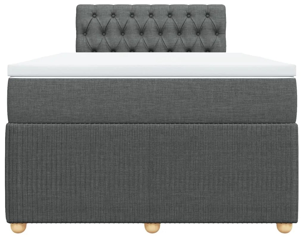 Κρεβάτι Boxspring με Στρώμα Σκούρο Γκρι 120x190 εκ Υφασμάτινο 3289703