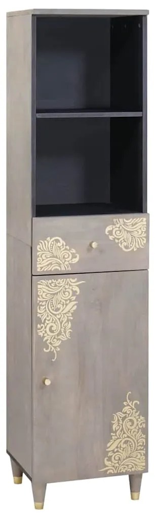 Ντουλάπι Μπάνιου Γκρι 38 x 33 x 160 εκ. Στερεό ξύλο μάνγκο