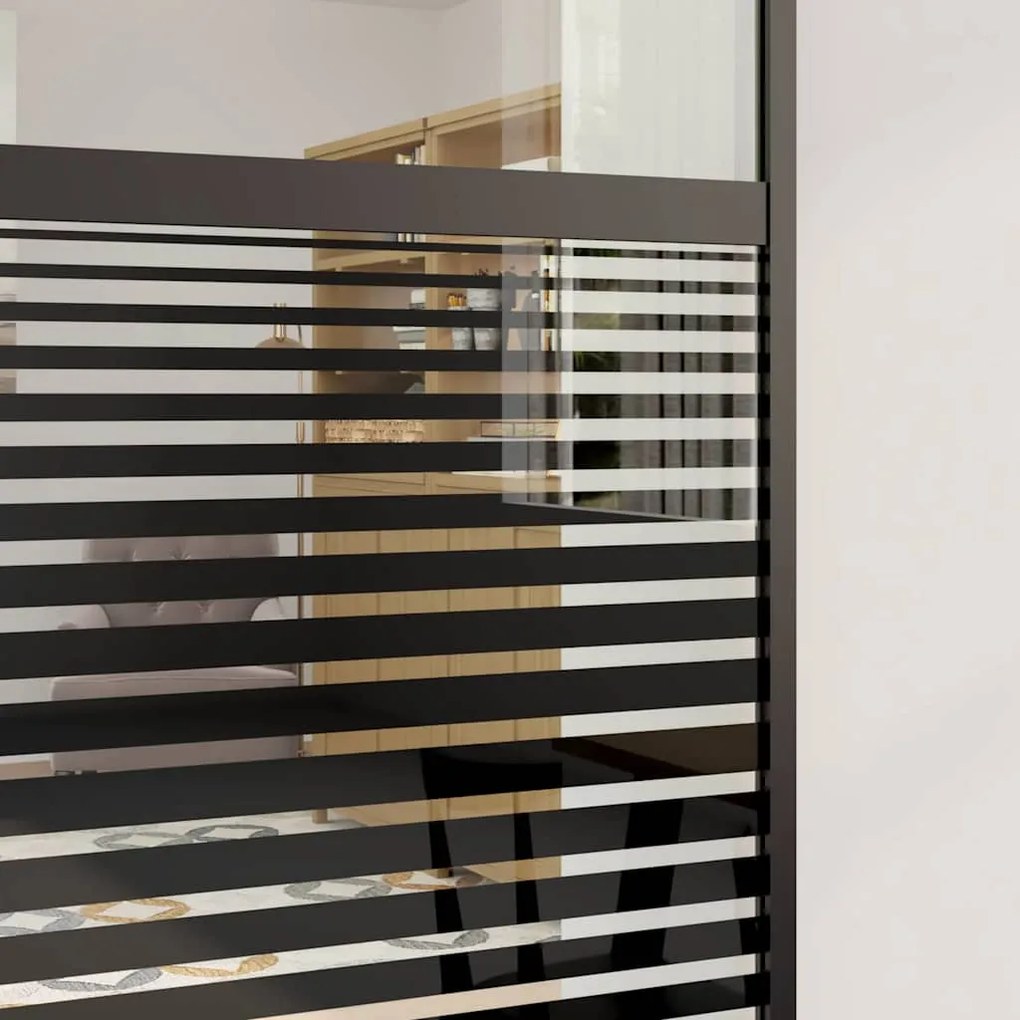 vidaXL Συρόμενη Πόρτα Μαύρο 76 x 205 cm Σκληρυμένο γυαλί και Αλουμίνιο