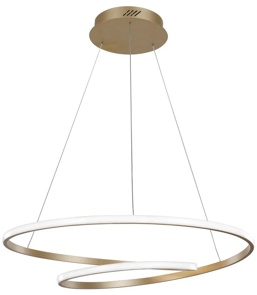 POWERTECH LED φωτιστικό οροφής HLL-0155, 25W, 4000K, Φ40cm, 1m, χρυσό