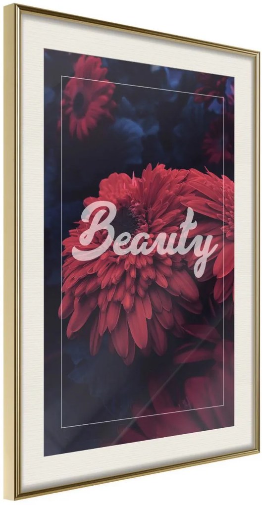 Αφίσα - Beauty of the Flowers - 20x30 - Χρυσό - Με πασπαρτού