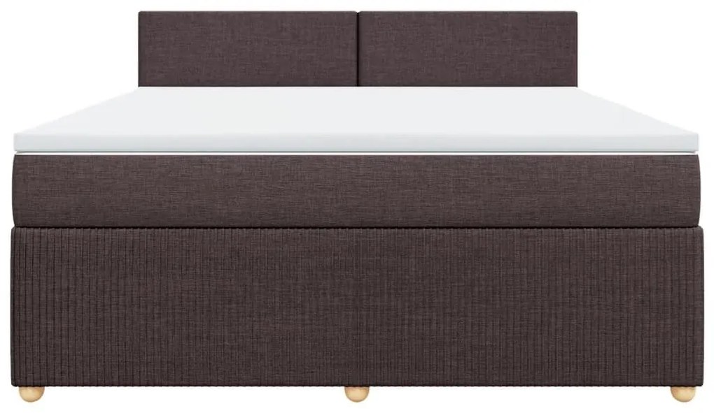 Κρεβάτι Boxspring με Στρώμα Σκούρο Καφέ 180x200 εκ Υφασμάτινο - Καφέ