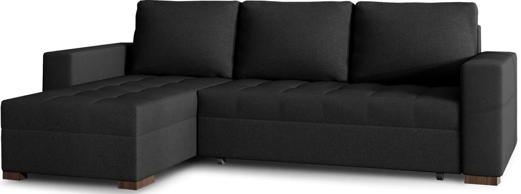 Γωνιακός καναπές Julie-Μαύρο - 237.00Χ150.00Χ90.00cm