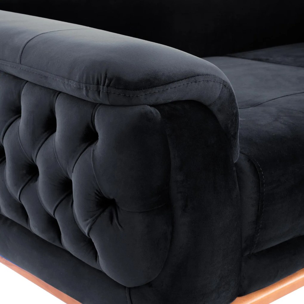 Καναπές - Κρεβάτι Bennington 3θέσιος Μαύρο 240x95x80 εκ. 240x95x80 εκ.