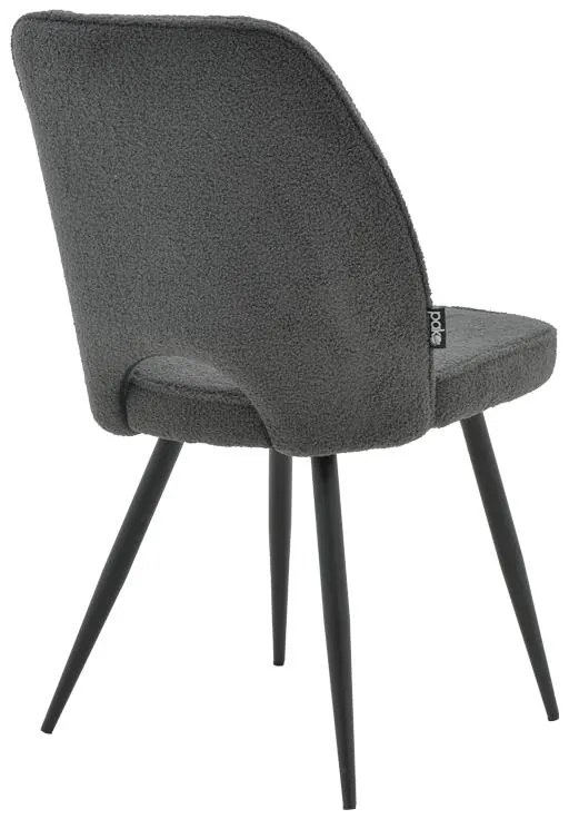 Καρέκλα Renish μπουκλέ γκρι-μεταλλικό μαύρο πόδι 61x47x91.5εκ 47x61x85 εκ.