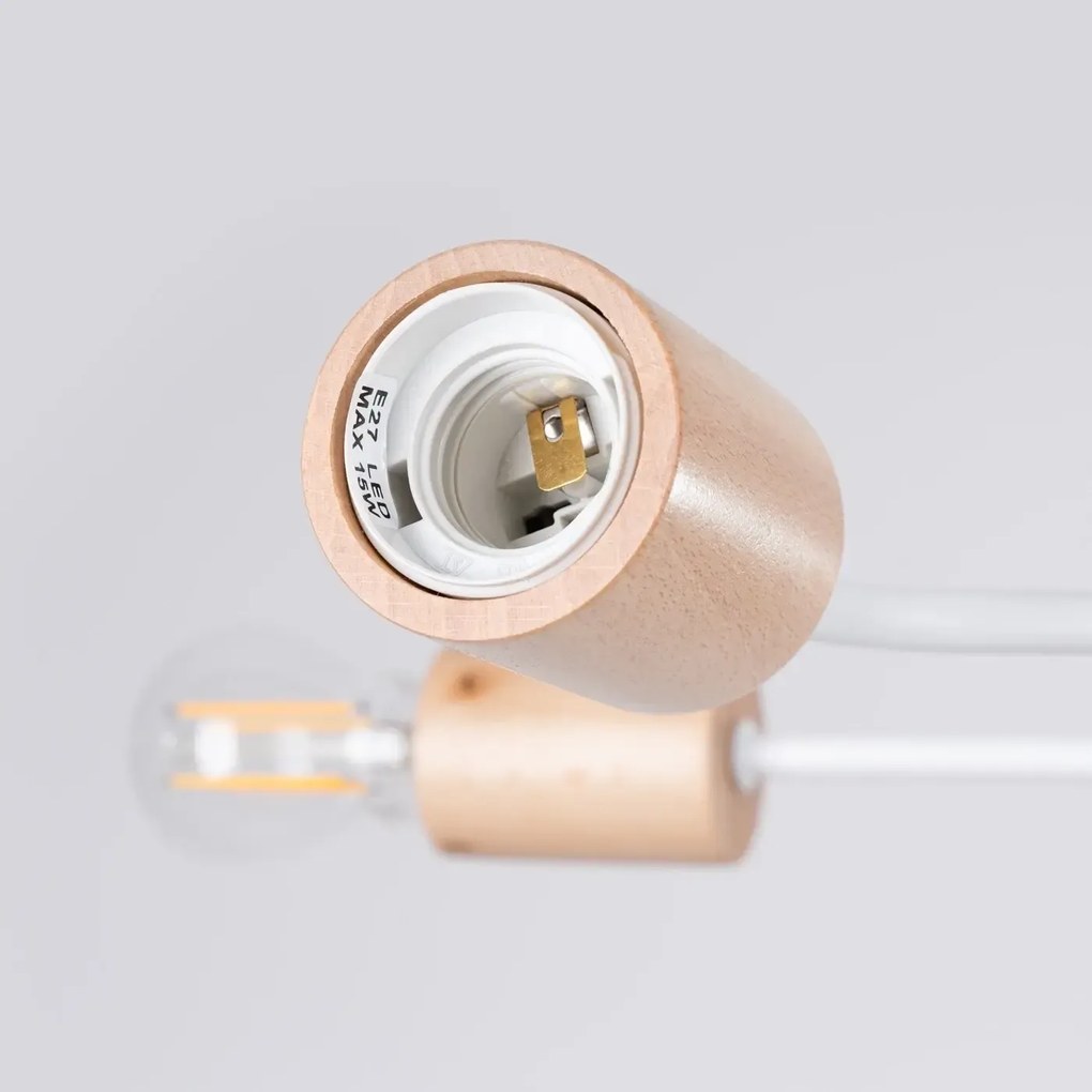 Φωτιστικό Οροφής TIMBO 8 λευκό/χάλυβας/ξύλο/8xmax 15W LED