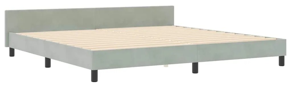 vidaXL Σκελετός Κρεβατιού Ανοιχτό γκρι 200 x 200 cm Βελούδο