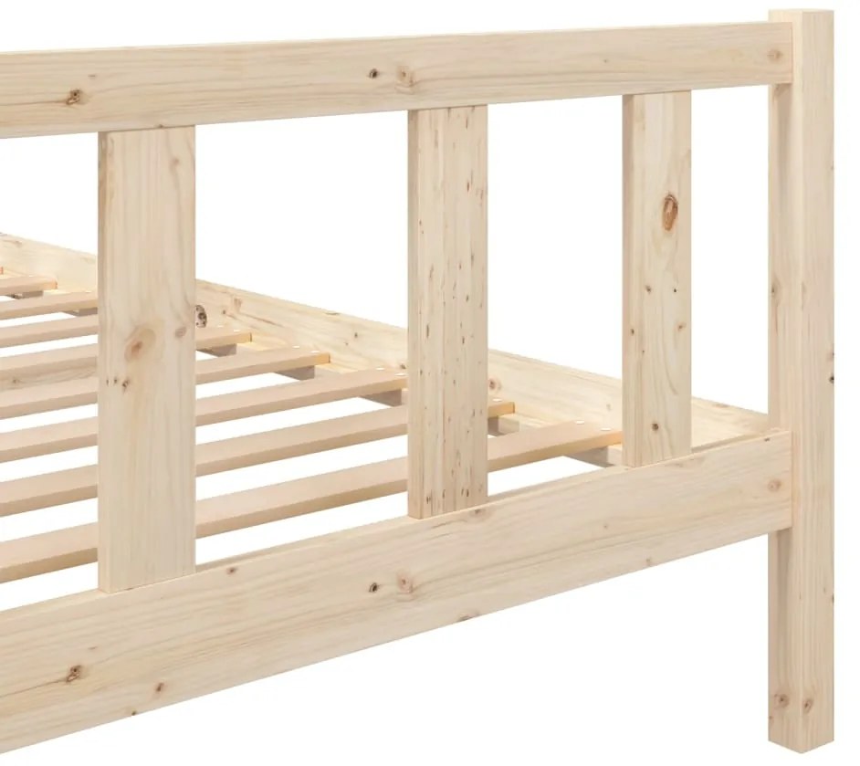 vidaXL Πλαίσιο Κρεβατιού 120 x 190 εκ. από Μασίφ Ξύλο Small Double