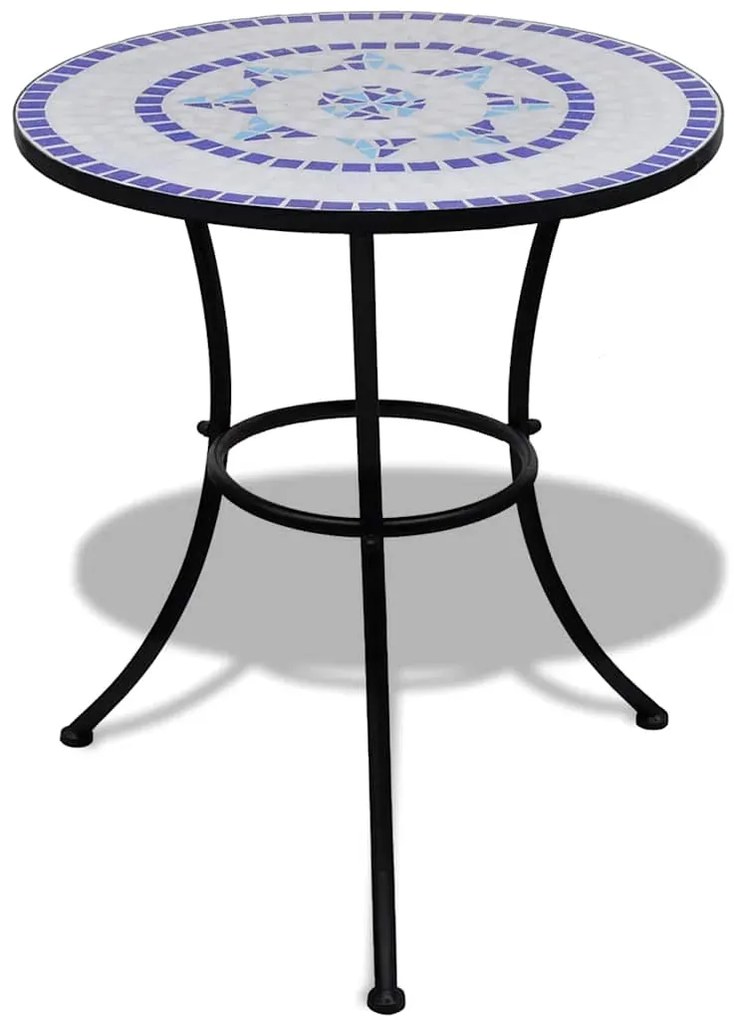 vidaXL Τραπέζι Bistro «Μωσαϊκό» Μπλε / Λευκό 60 εκ.