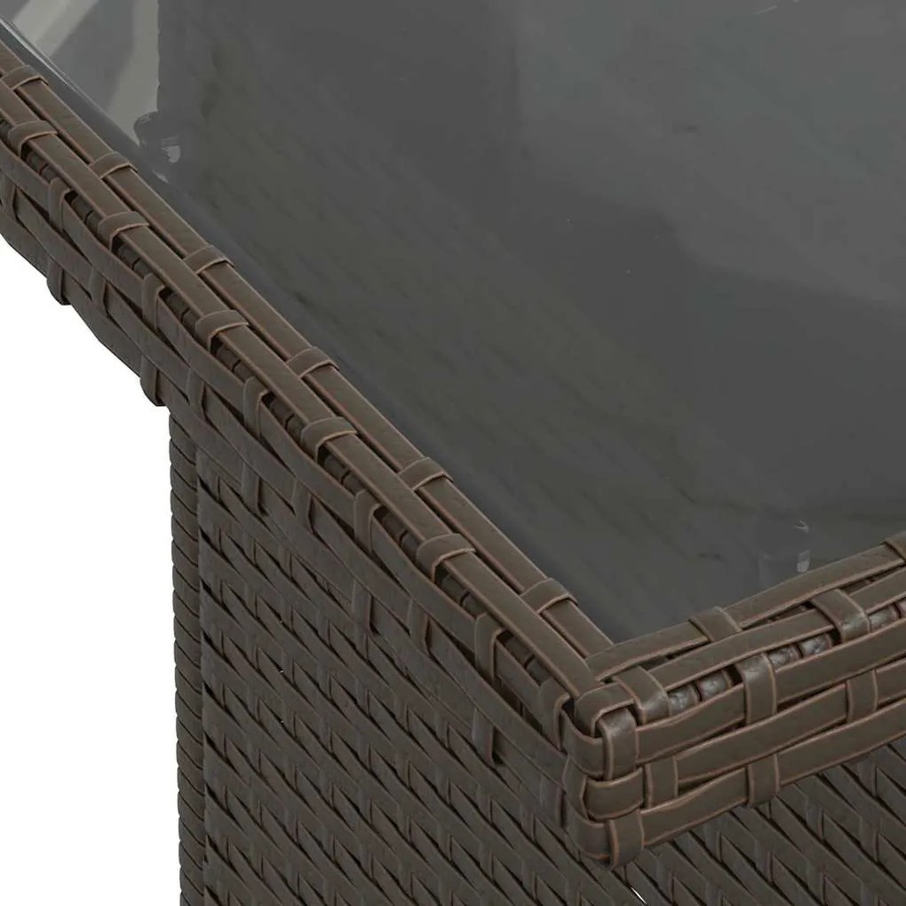 vidaXL Σετ Καναπέ Κήπου 10 pcs Καφέ 100 x 55 x 73 εκ Πολυ ράταν