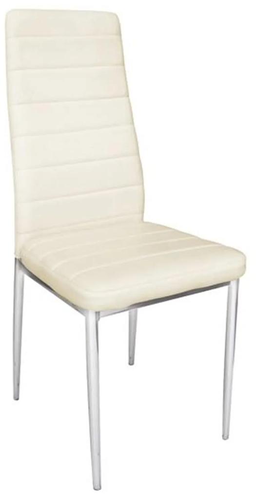Καρέκλα Jetta ΕΜ966Χ,16 Ecru 40x50x95 cm Σετ 6τμχ Μέταλλο,PVC