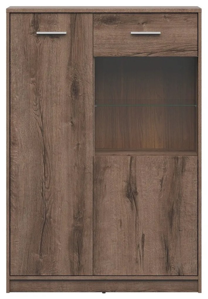 Βιτρίνα Boston K189, Monastery δρυς, Με πόρτες, 132x90x34cm