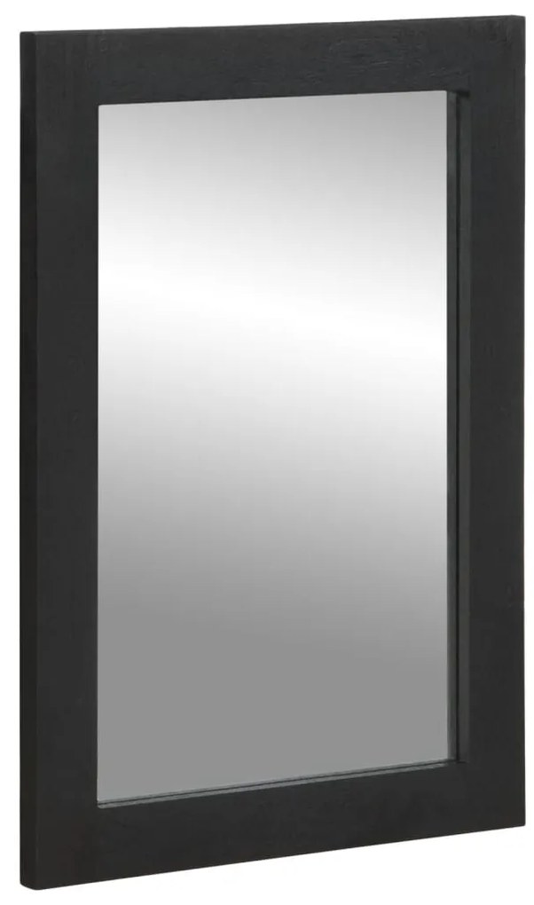 vidaXL Καθρέφτης Μπάνιου Μαύρος 50x70x2,5 εκ. Επεξ. Ξύλο/Oρείχαλκος