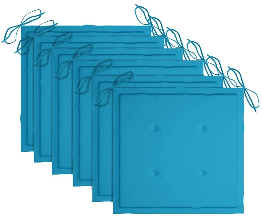 vidaXL Καρέκλες Εξωτ. Χώρου Πτυσσόμενες 6 τεμ Ξύλο Ακακίας &amp; Μαξιλάρια