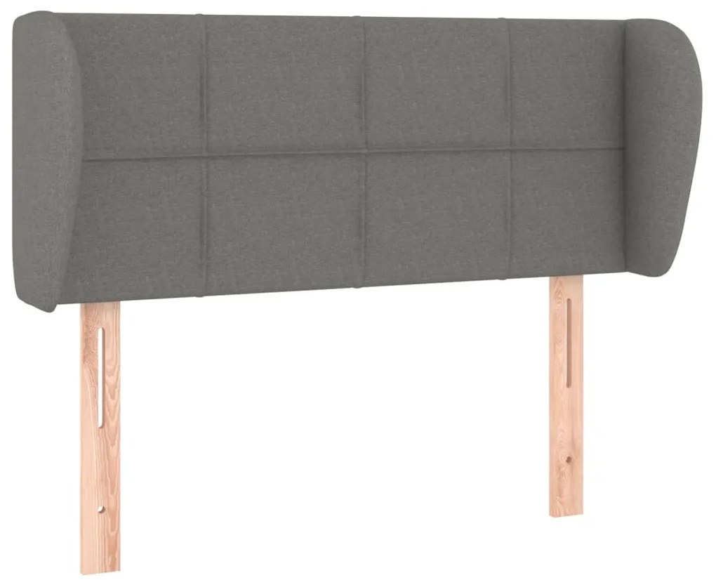 Κεφαλάρι με Πτερύγια Σκούρο Γκρι 103x23x78/88 εκ. Υφασμάτινο 3117135