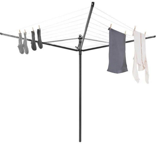 Brabantia Lift-O-Matic outdoor space 1003464, 50 m, Ρυθμιζόμενο ύψος, Μεταλλικό καρφί, Ανθεκτικό στη διάβρωση, Μαύρο