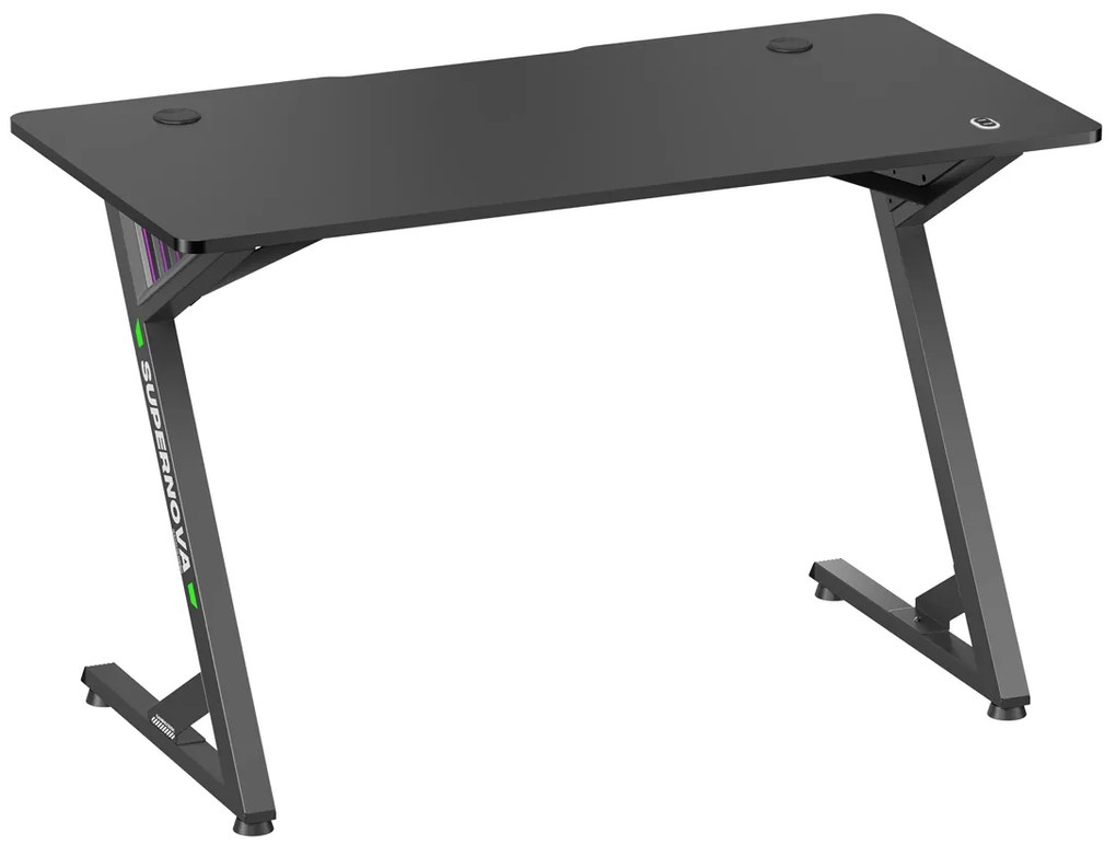 BRATECK gaming γραφείο GMD14-1 με RGB φωτισμό, 120x60x75cm, μαύρο
