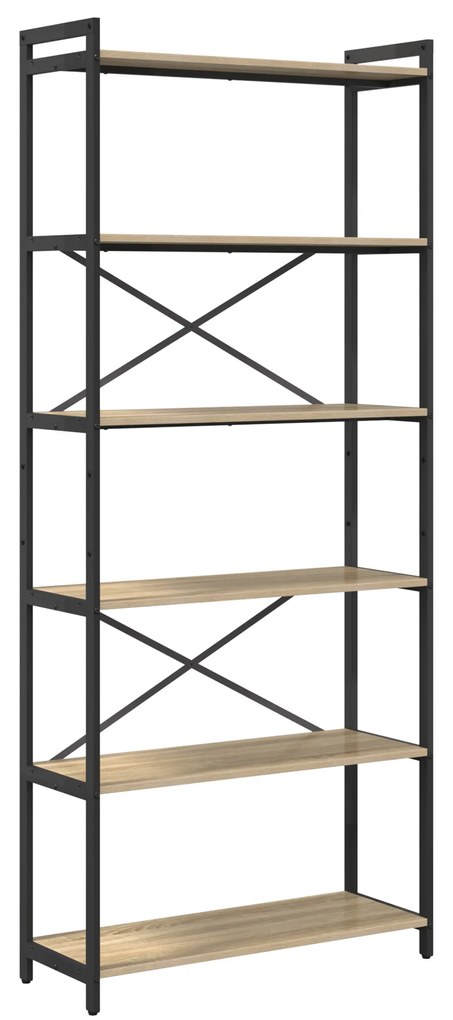 vidaXL Βιβλιοθήκη Sonoma Δρυς 80 x 30 x 188 εκ Επεξεργασμένο ξύλο
