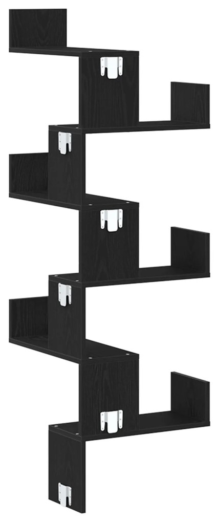 vidaXL Γωνιακό Ράφι Μαύρη Δρυς 45x45x147 εκ. Επεξεργασμένο Ξύλο