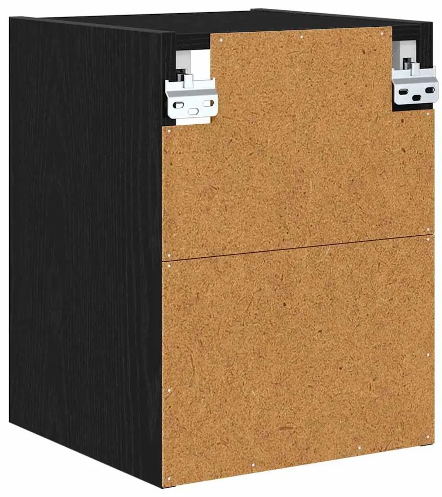 vidaXL Κρεμαστό ντουλάπι με αποθήκευση Μαύρη Οξυά 30 x 29,5 x 40 εκ.