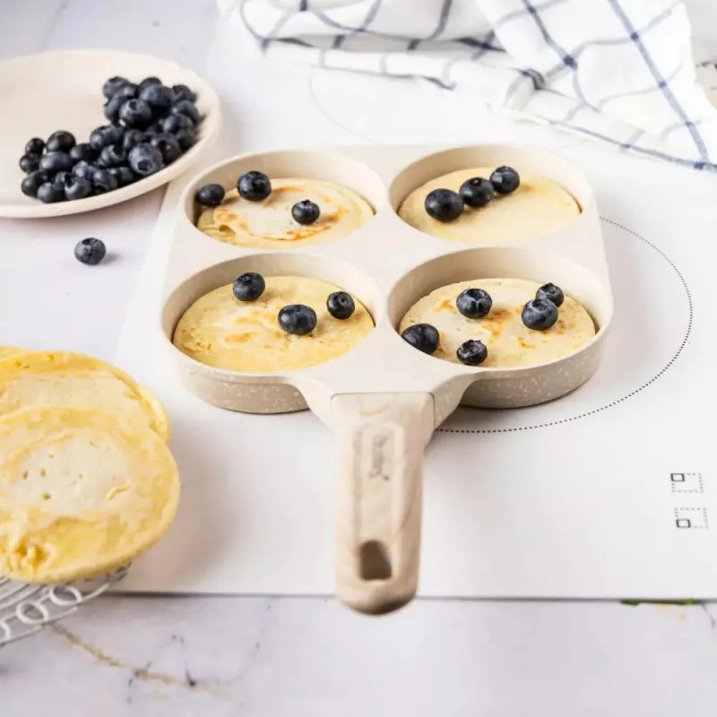 Klausberg KB 7823 τηγάνι 4 διαμερισμάτων, 18,5 cm, μαρμάρινο φινίρισμα, επαγωγικό, μπεζ