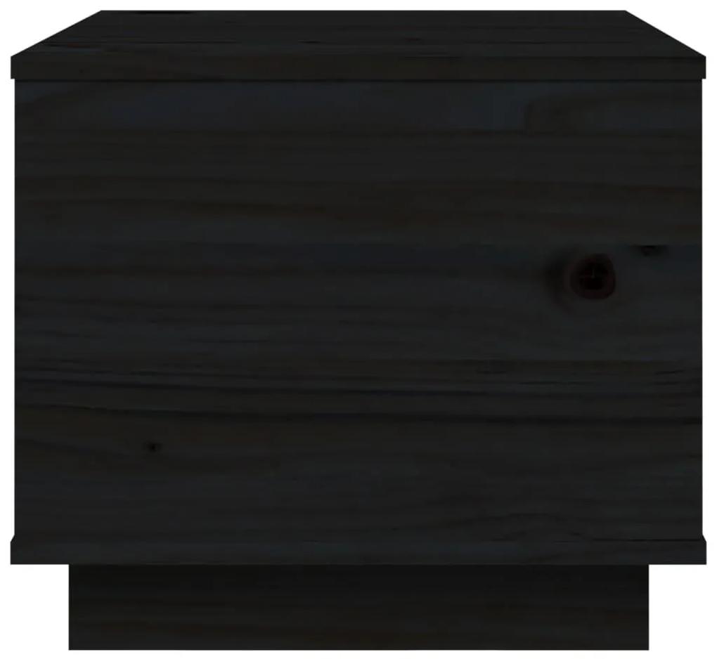 Τραπεζάκι Σαλονιού Μαύρο 40x50x35 εκ. από Μασίφ Ξύλο Πεύκου - Μαύρο