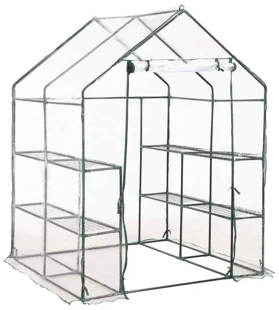 vidaXL Θερμοκήπιο με 8 Ράφια 143 x 143 x 195 εκ.