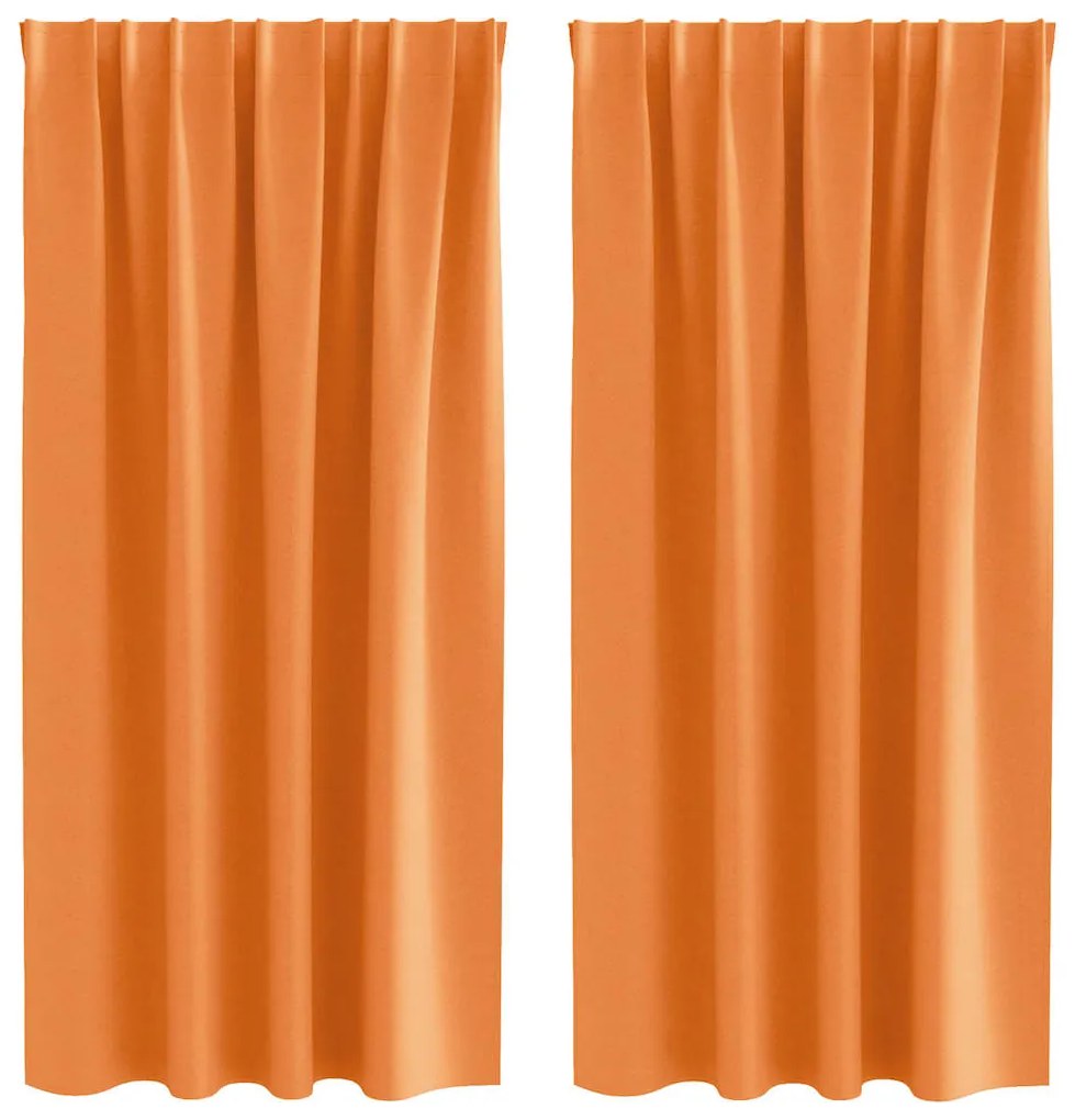 vidaXL Κουρτίνες με κουρτίνες 2 pcs Πορτοκαλί 175x140εκ. Πολυεστέρας