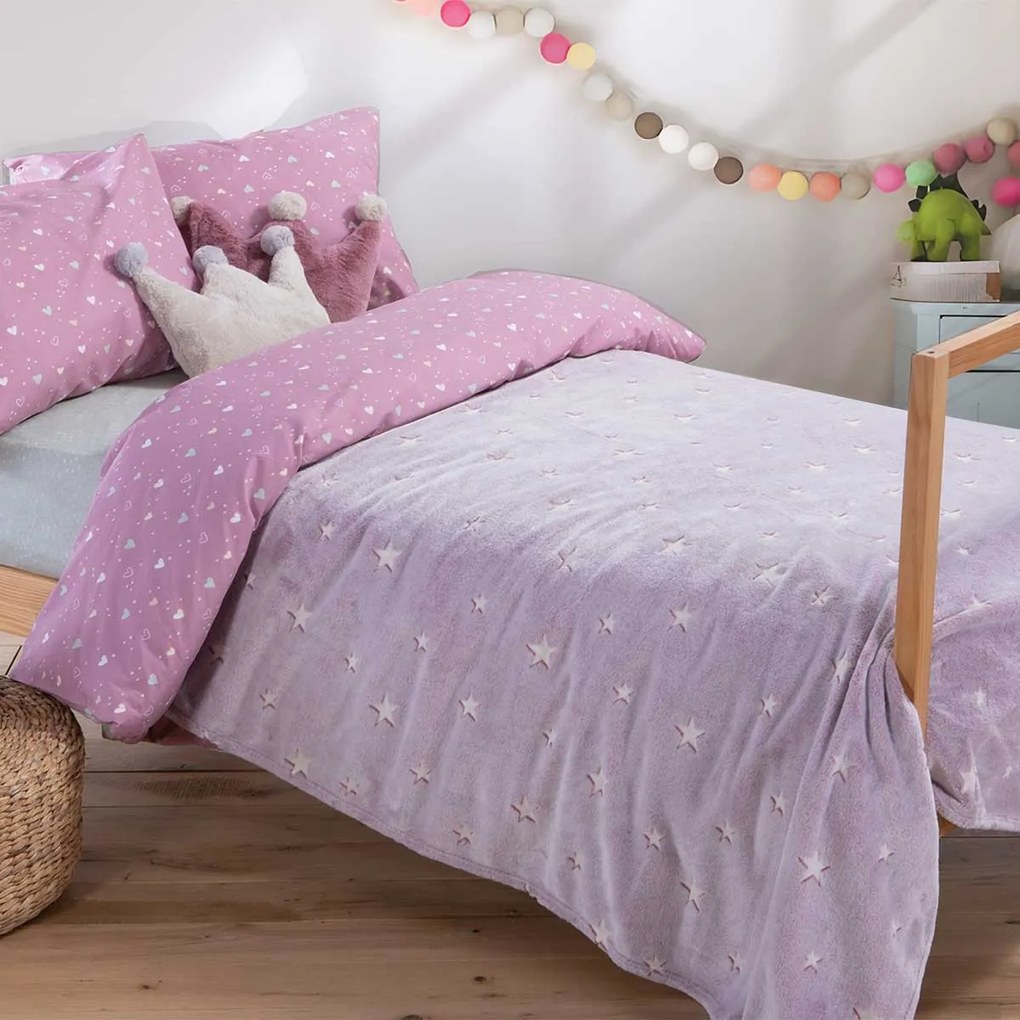 Φωσφοριζέ Κουβέρτα Fleece Κούνιας (110x150) Nef-Nef Homeware Baby Interstellar Rose