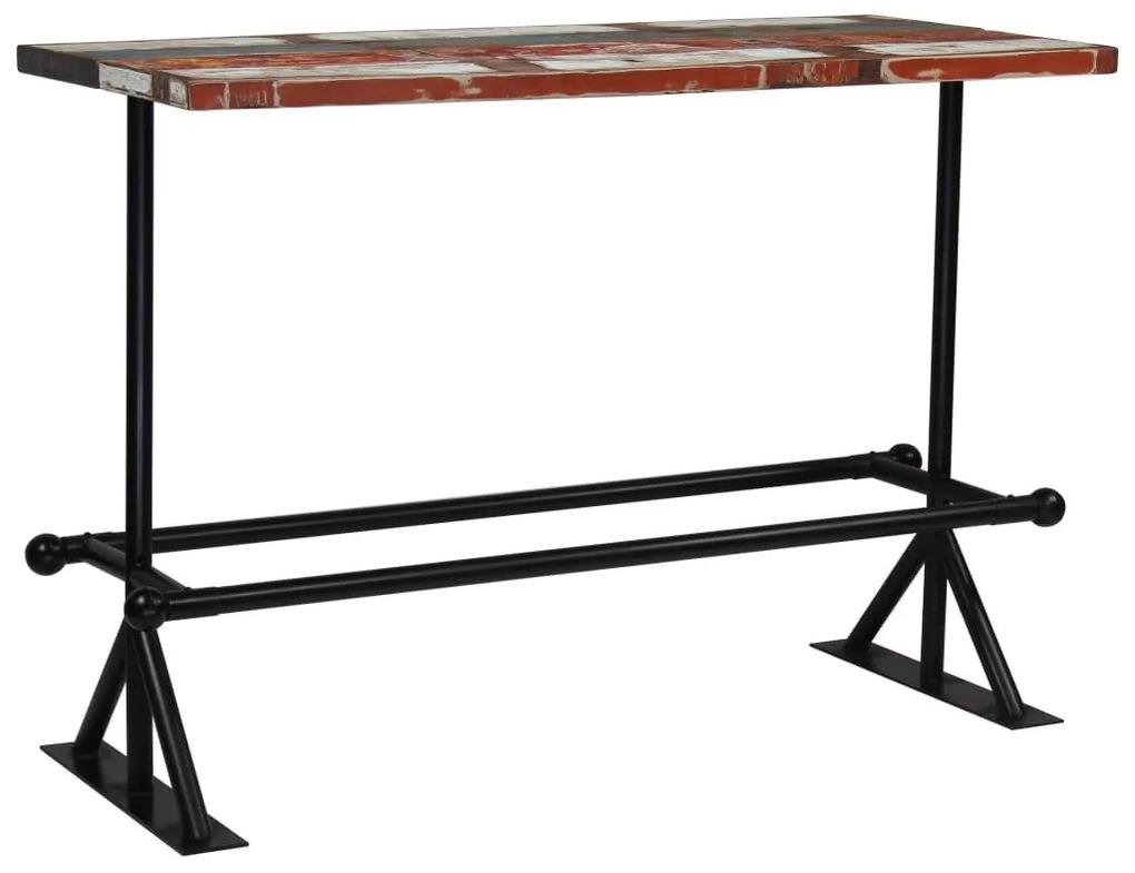 Τραπέζι Μπαρ Πολύχρωμο 150x70x107 εκ. Μασίφ Ανακυκλωμένο Ξύλο - Πολύχρωμο