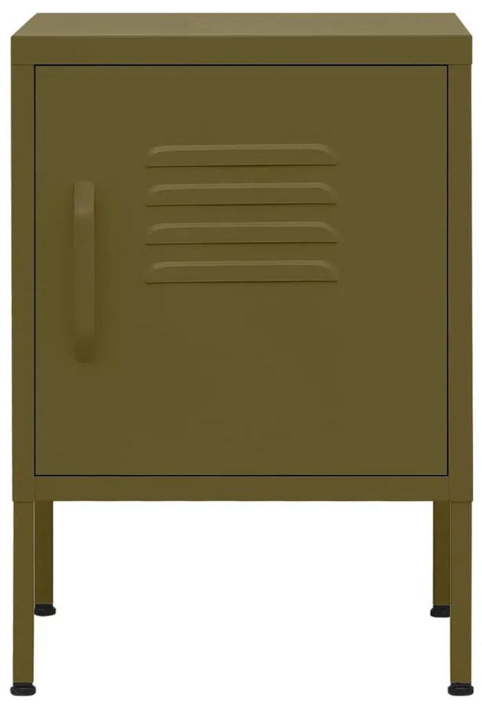vidaXL Κομοδίνα 2 τεμ. Πράσινο Λαδί 35 x 35 x 51 εκ. Ατσάλινα