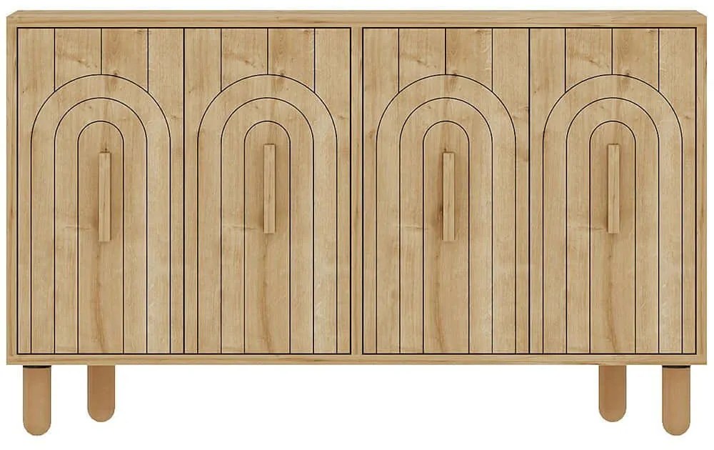 Μπουφές Tiger 327ODS1297 120x29,6x73,6cm Oak Μοριοσανίδα, Μελαμίνη