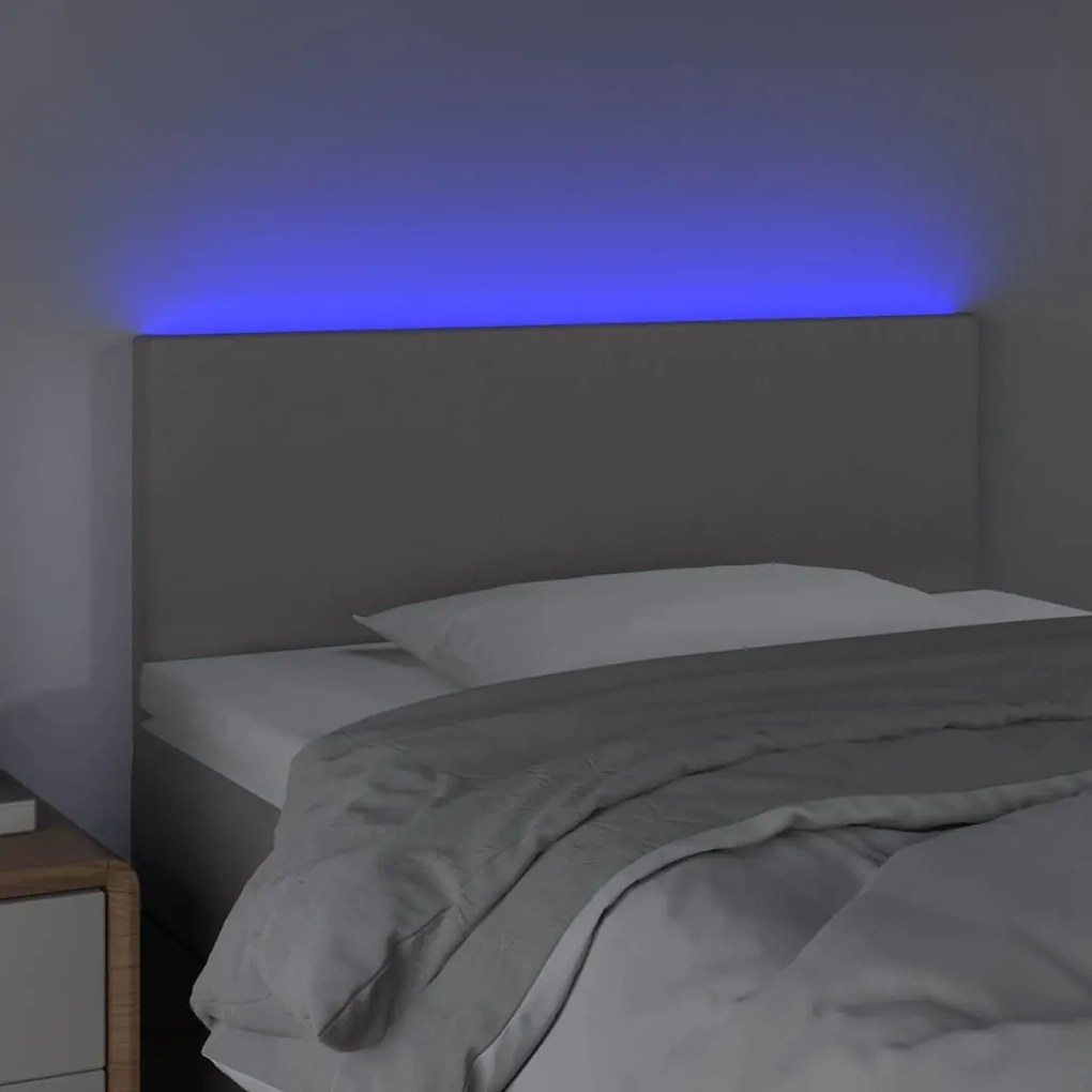 Κεφαλάρι Κρεβατιού LED Γκρι 90x5x78/88 εκ. από Συνθετικό Δέρμα 3121414