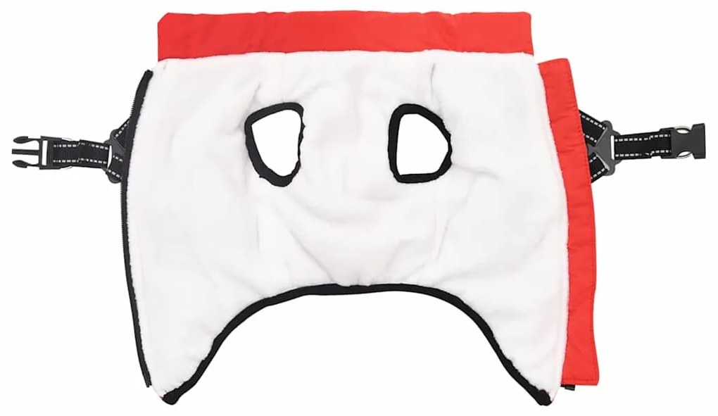 vidaXL Μπουφάν Σκύλου με ιμάντα Κόκκινο L Φλις και Πολυεστέρας