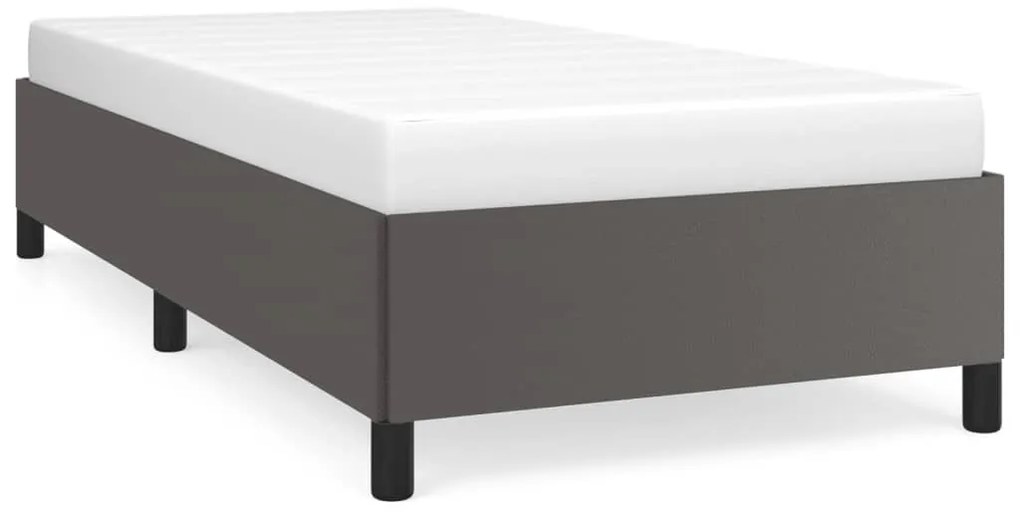 vidaXL Πλαίσιο Κρεβατιού Γκρι 90x190 εκ. από Συνθετικό Δέρμα